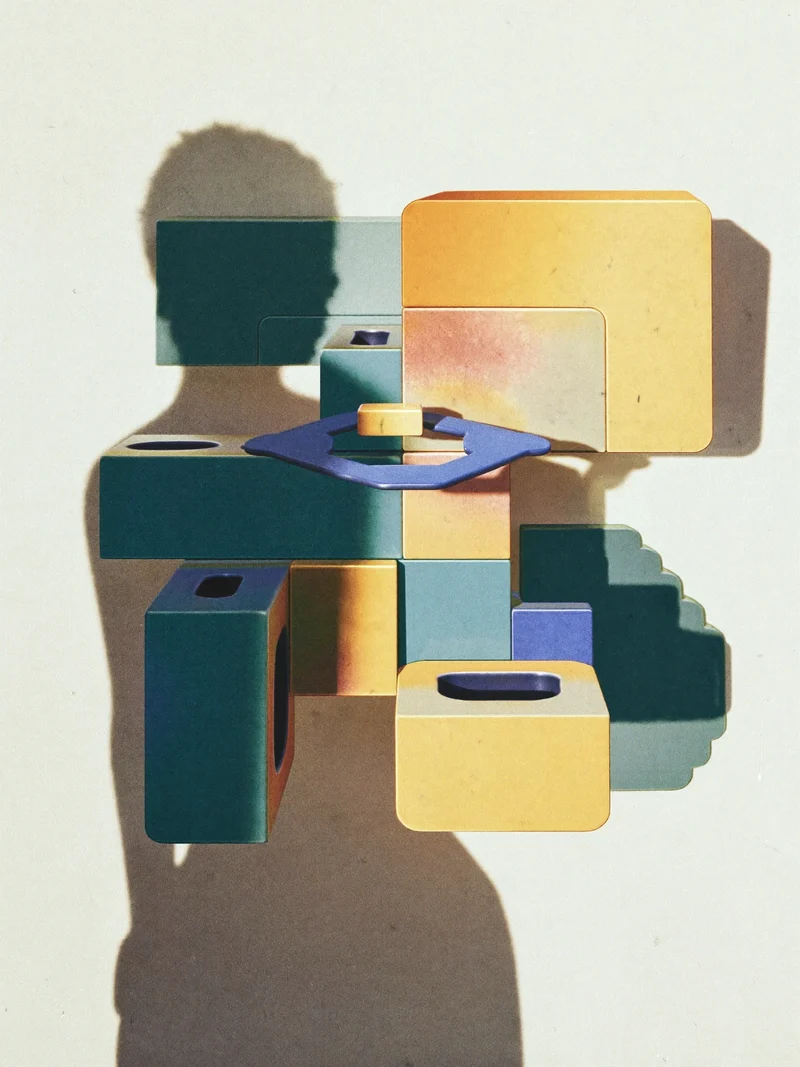 Illustration eines Farbblock-Brettspiels ohne Beschriftung